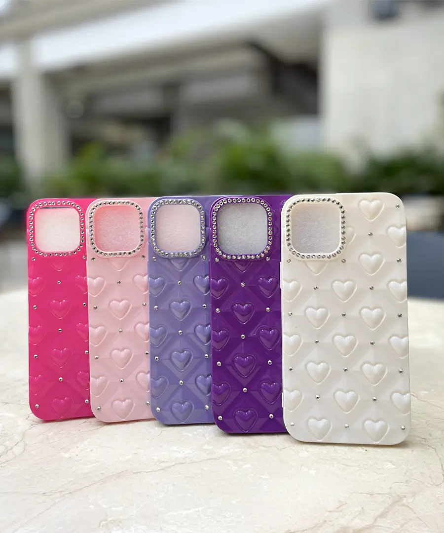 CASES CORAZÓN GLITTER