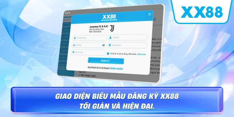 Biểu mẫu đăng ký tài khoản XX88